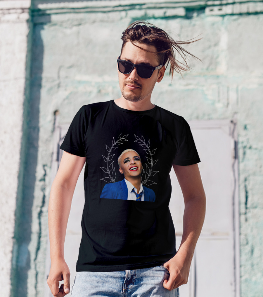 Max Harwood Everybody's Talking About Jamie Bold Character Portrait With Stylish Laurel T-Shirt