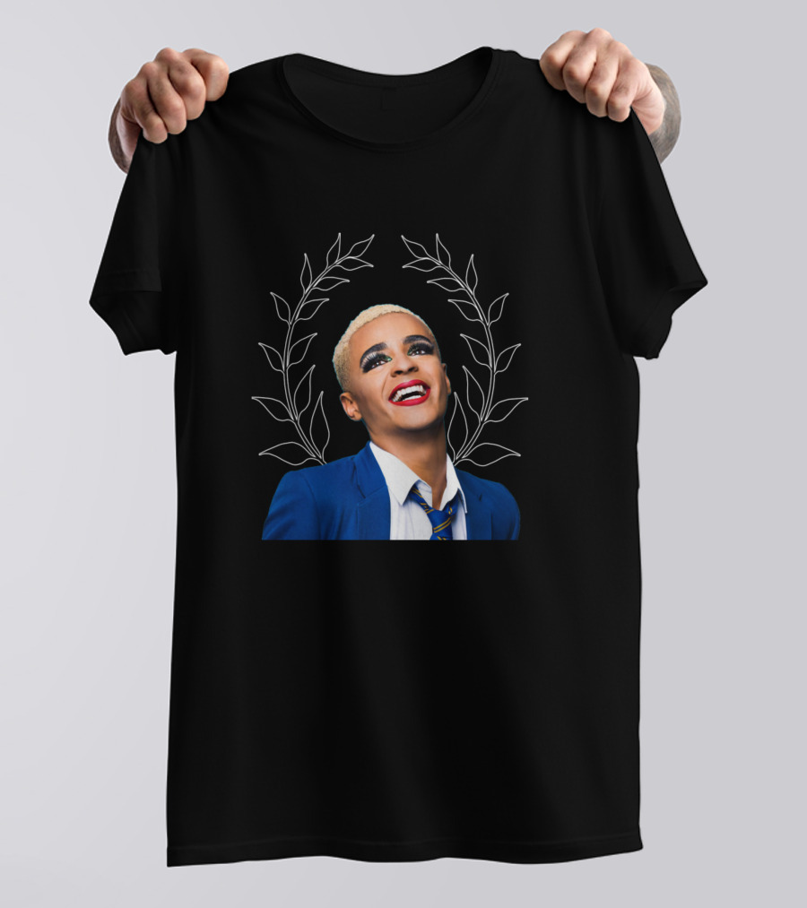 Max Harwood Everybody's Talking About Jamie Bold Character Portrait With Stylish Laurel T-Shirt