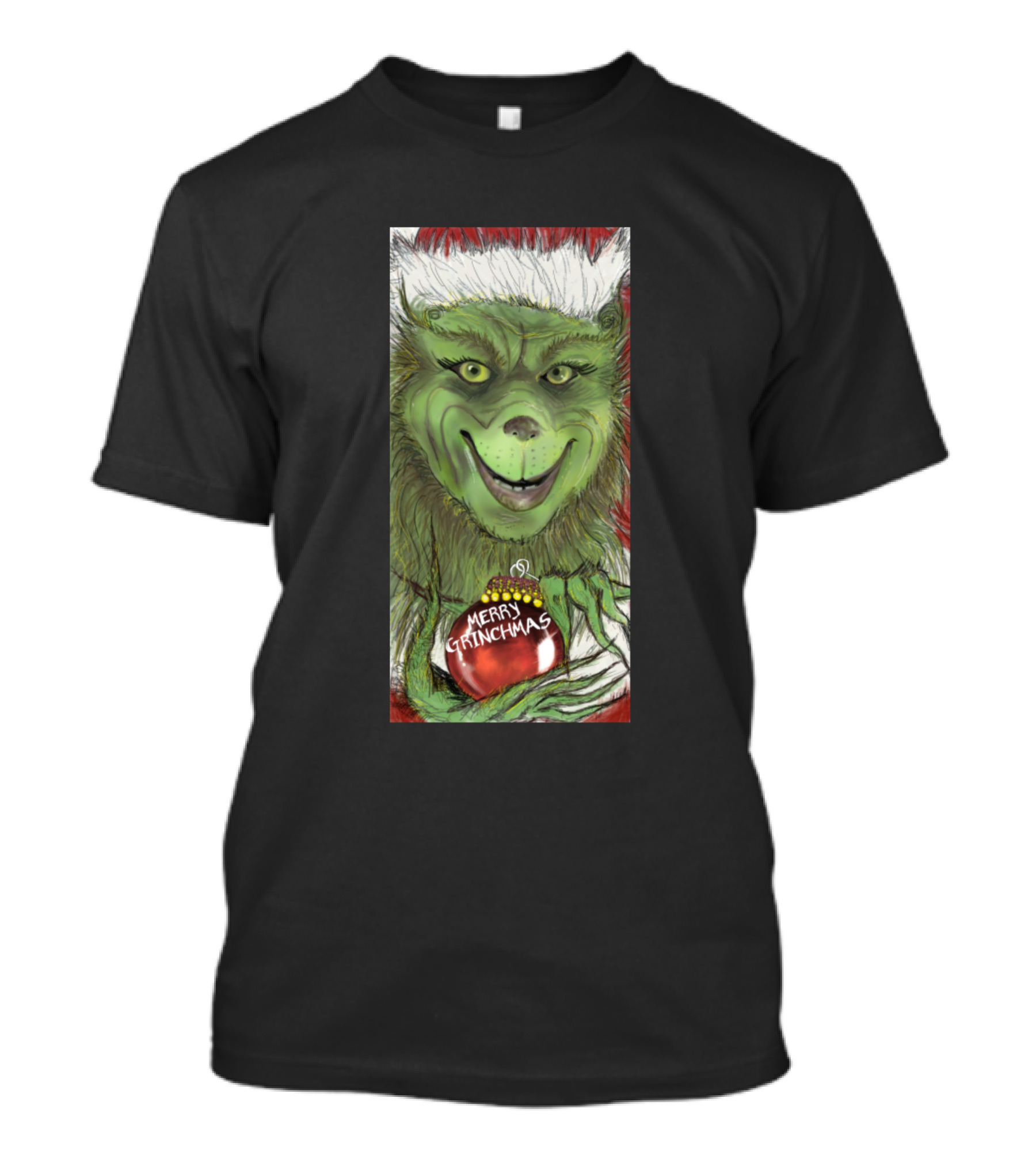 Merry Grinchmas Christmas Grinch Santa Hat T-Shirt