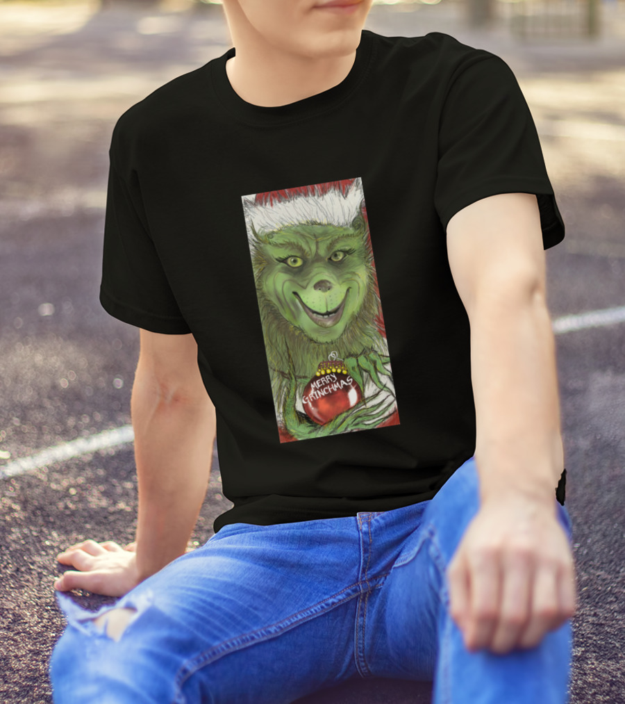 Merry Grinchmas Christmas Grinch Santa Hat T-Shirt