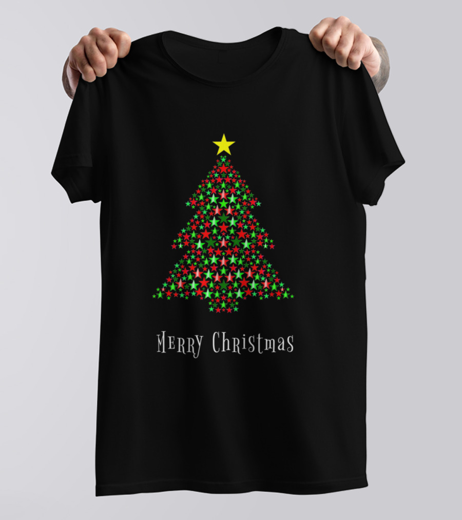 Merry Christmas Tree Of Stars T-Shirt