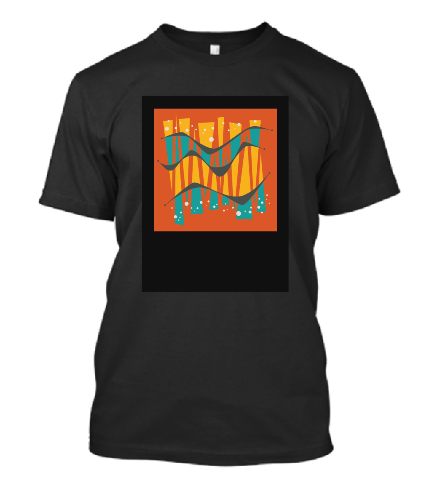 Mid Century Modern Abstract Geometric Orange Teal Elements T-Shirt