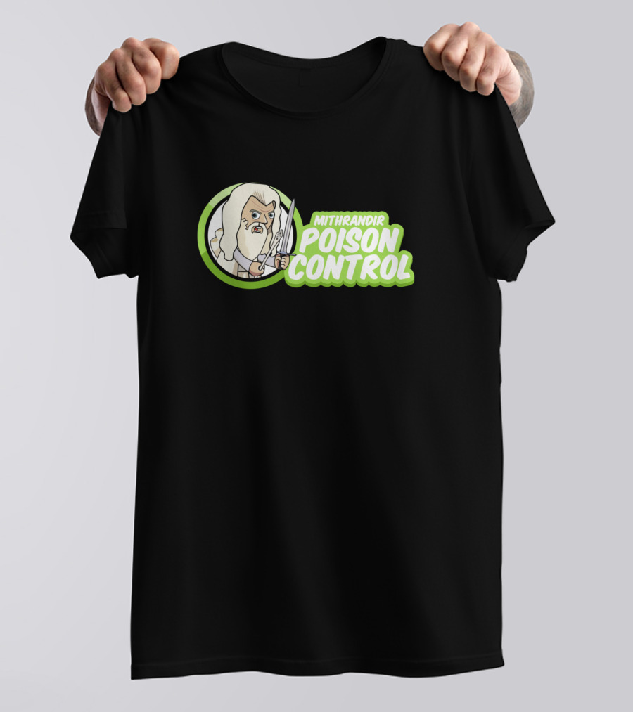 Mithrandir Poison Control Cartoon Wizard Character In Green Circle T-Shirt