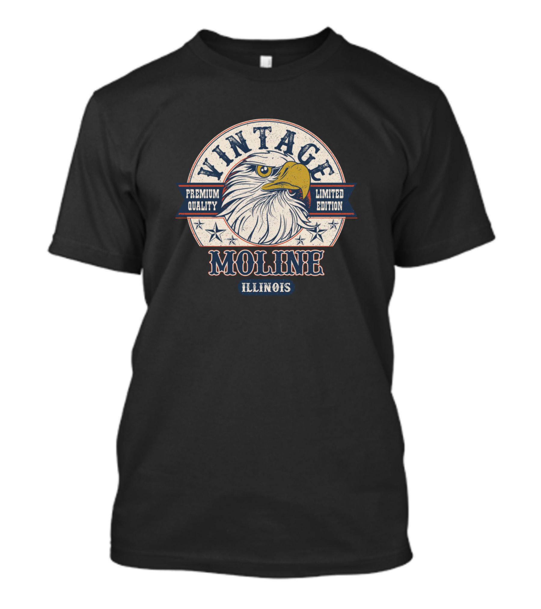 Vintage Moline Illinois Eagle Badge T-Shirt