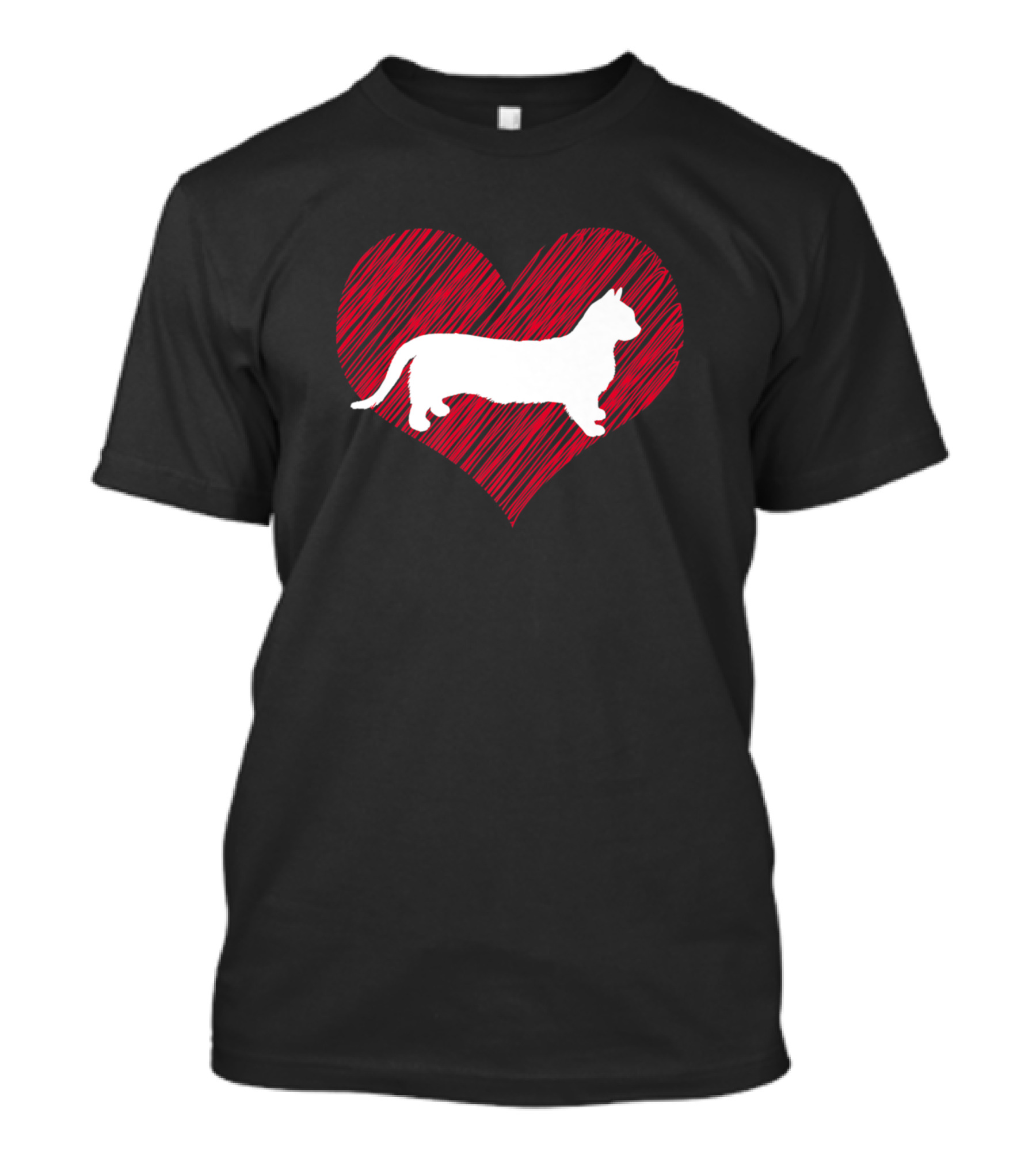 Munchkin Cat Heart Silhouette For Cat Owners And Lovers T-Shirt
