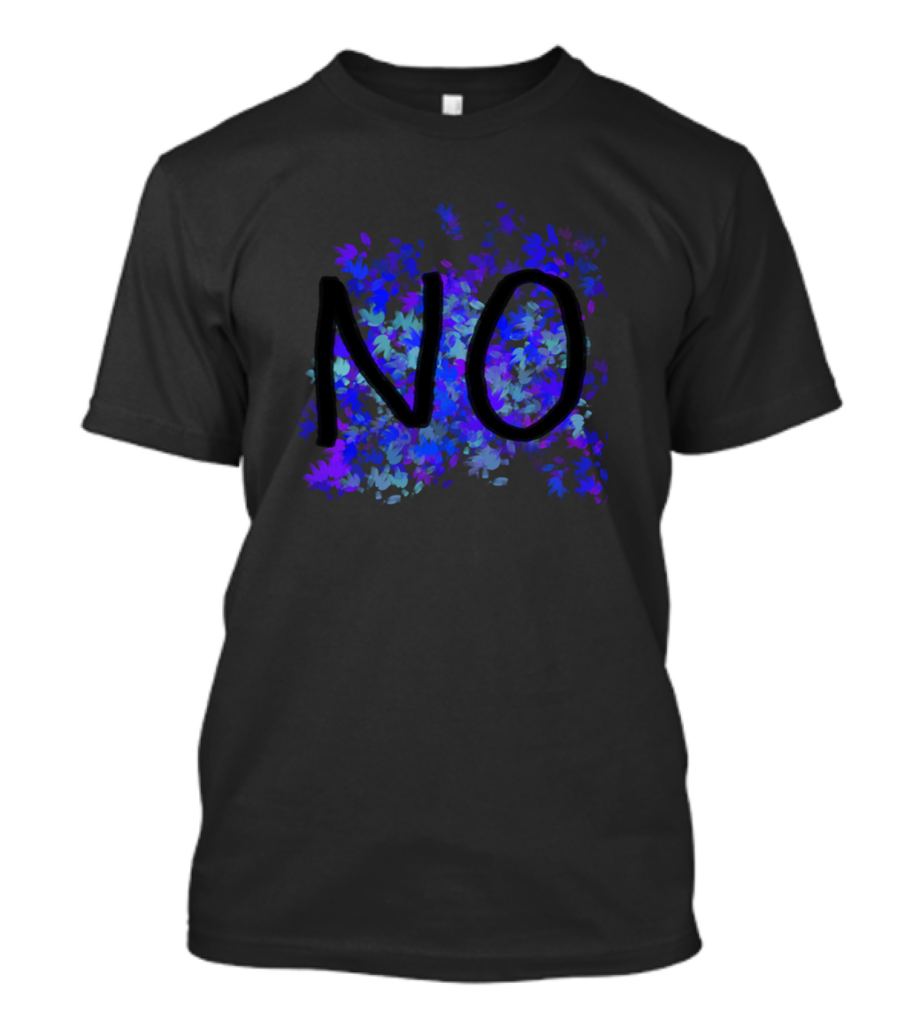 NO Textart Vibrant Brushstroke Blue Purple T-Shirt