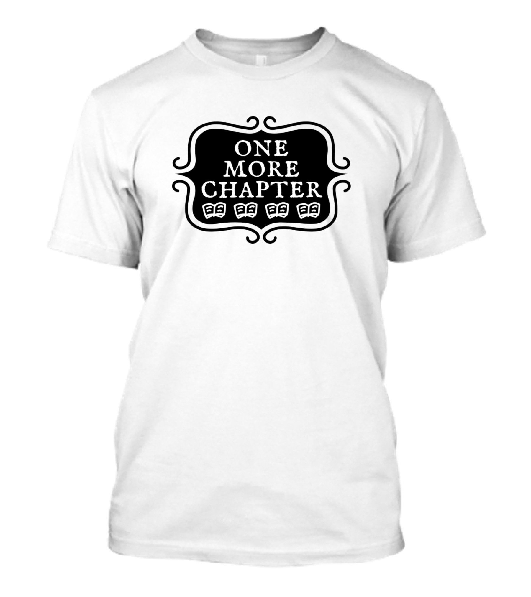One More Chapter Bookish Reading Typography With Open Book Icons T-Shirt
