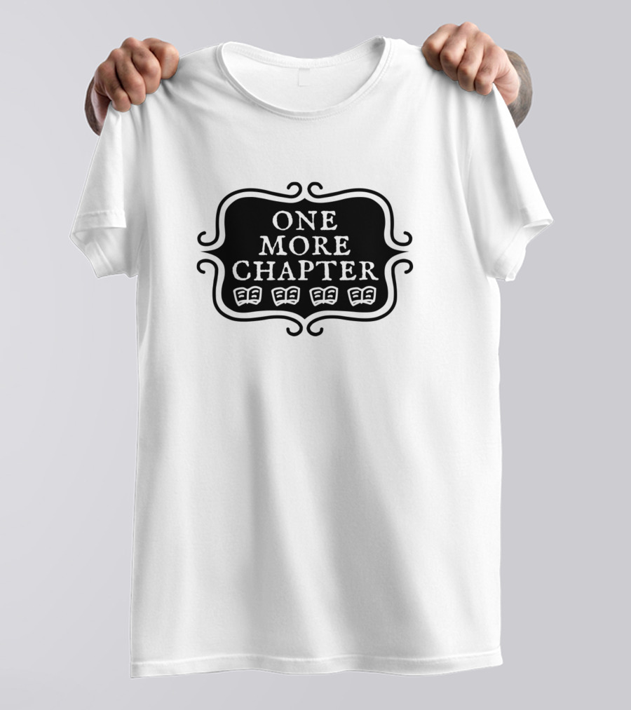 One More Chapter Bookish Reading Typography With Open Book Icons T-Shirt