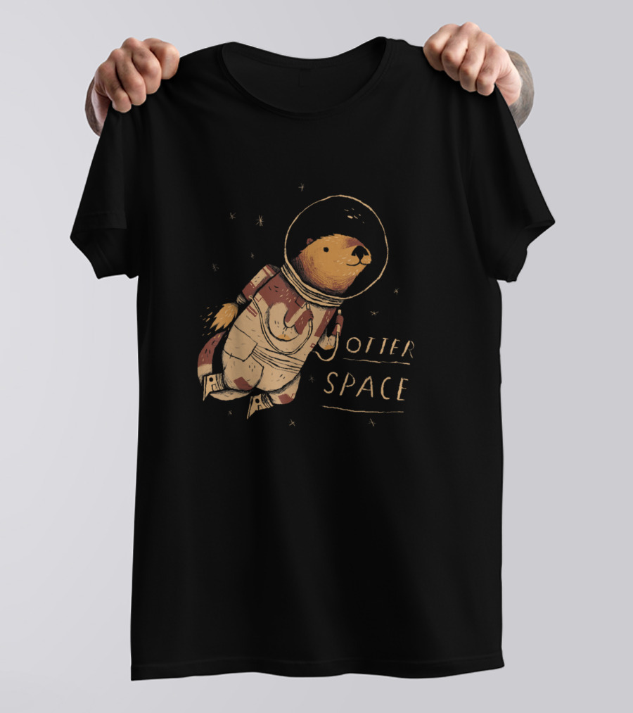 Otter Space Space Otter Pun Cute Otter In Astronaut Suit T-Shirt