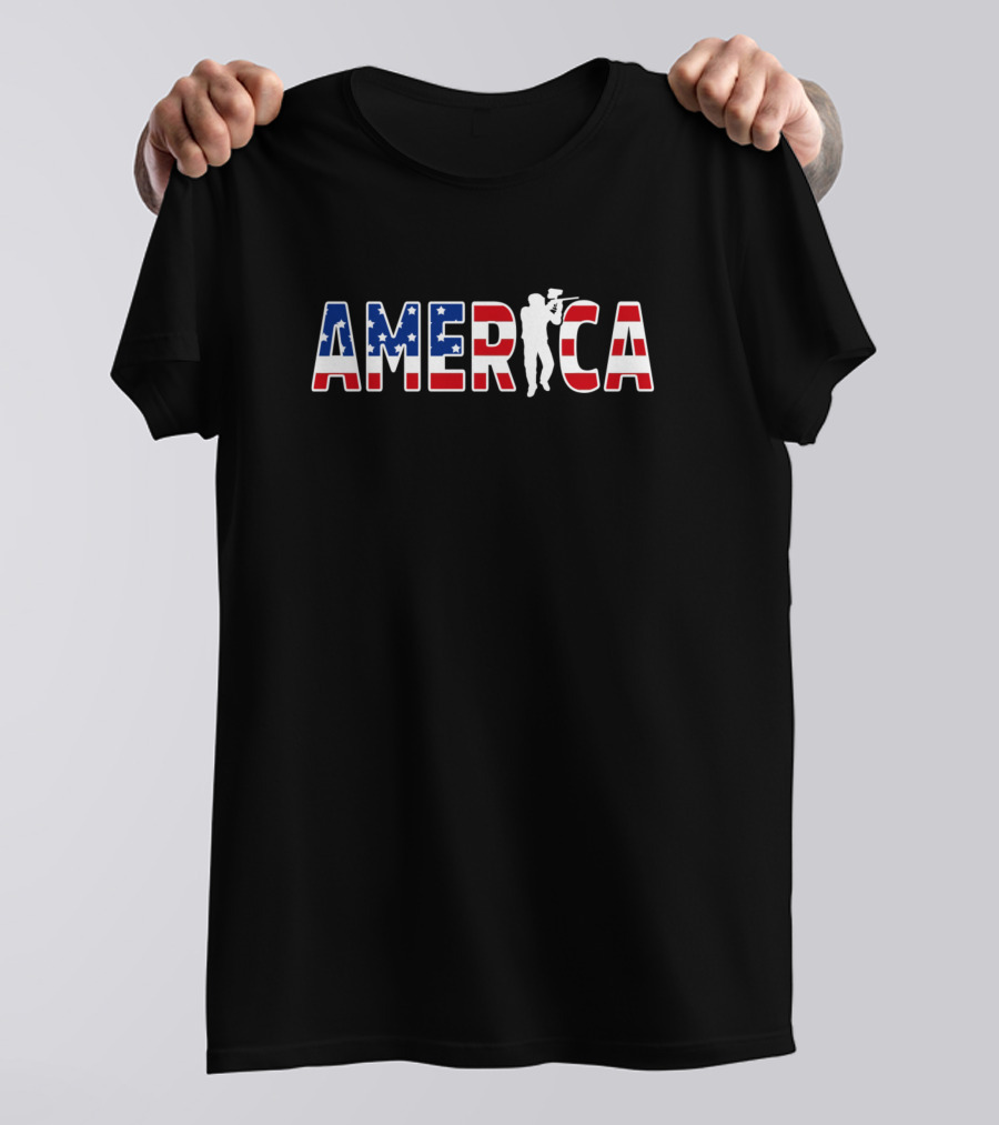 America Paintball Player Woodsball Paintballer Tea T-Shirt