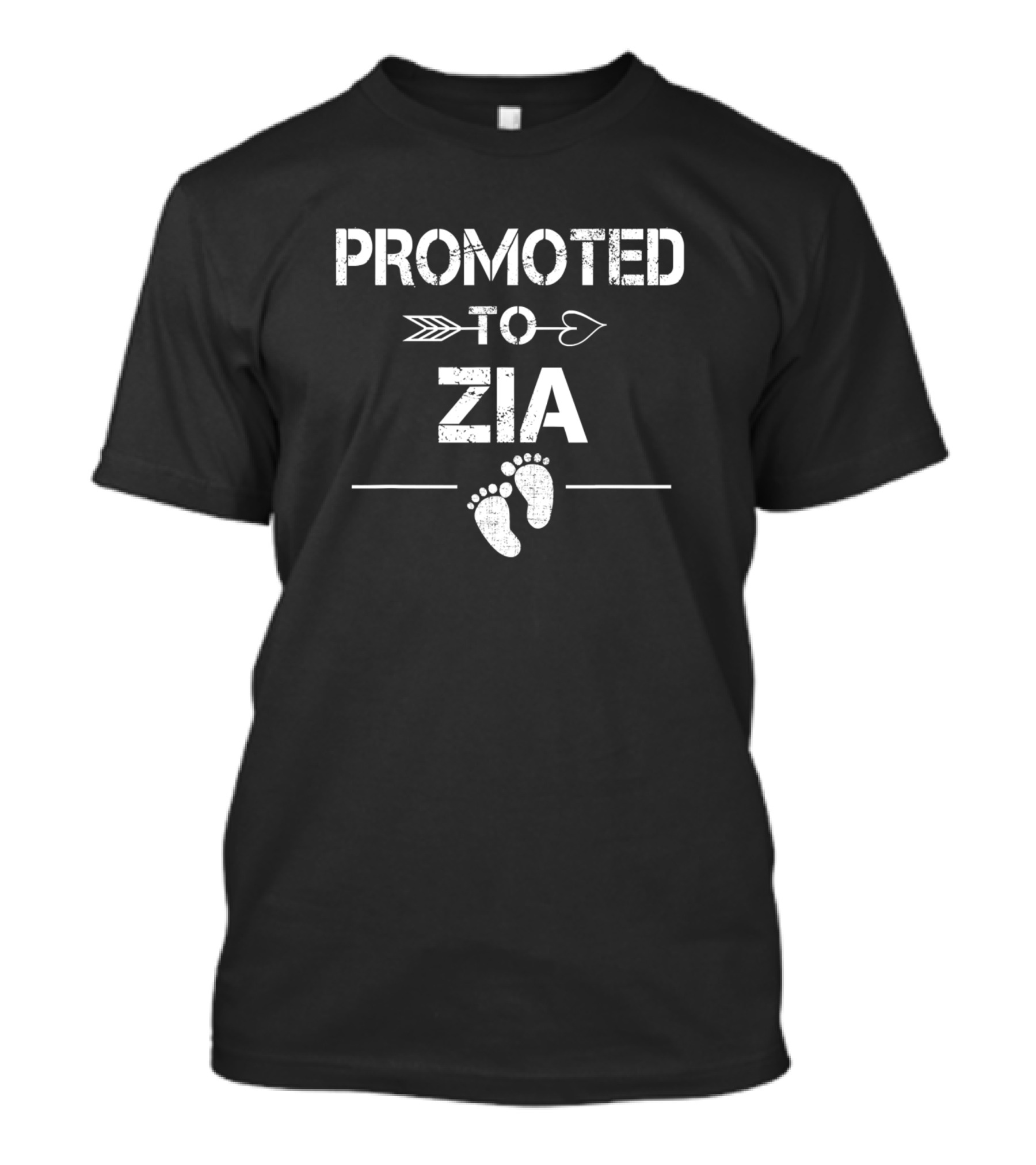 Promoted To Zia Arrow Footprints Baby Announcement T-Shirt