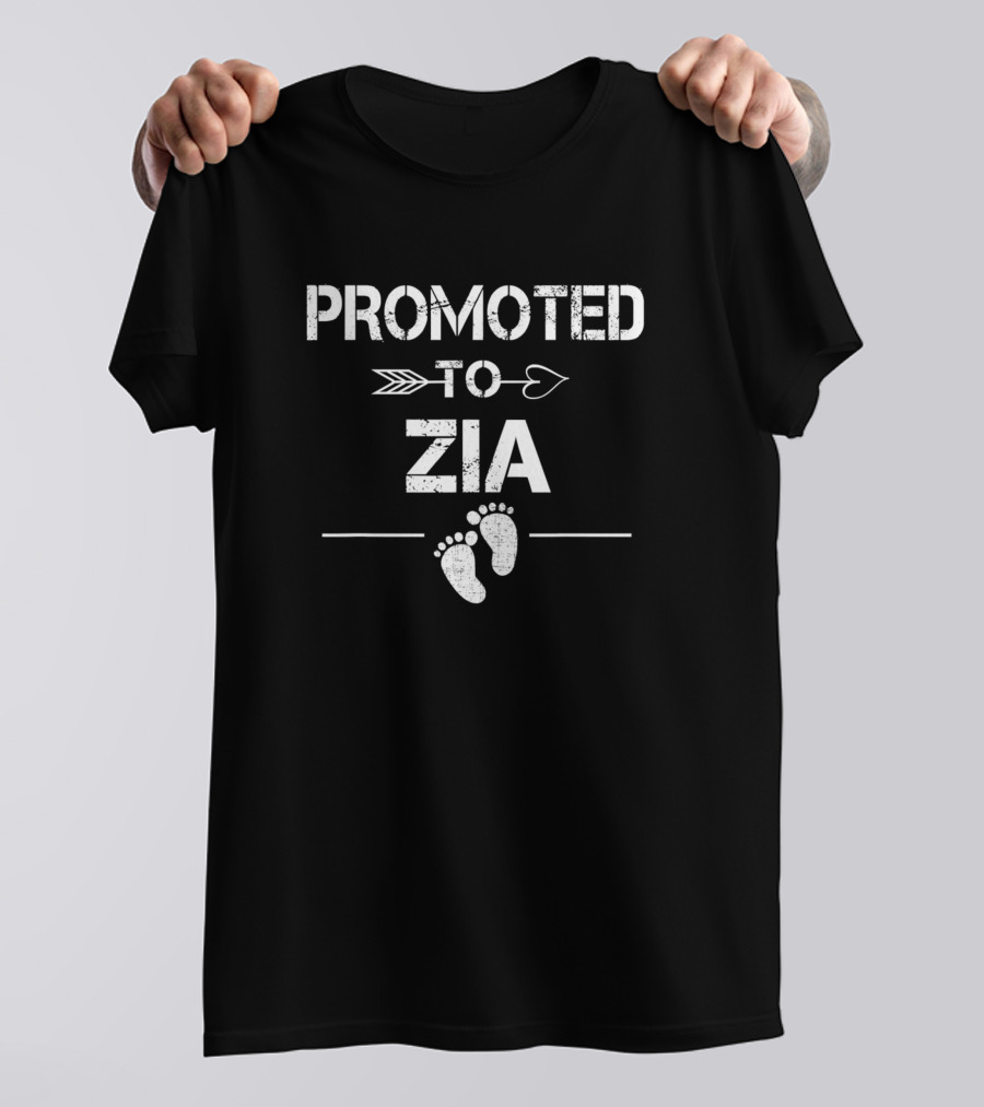 Promoted To Zia Arrow Footprints Baby Announcement T-Shirt