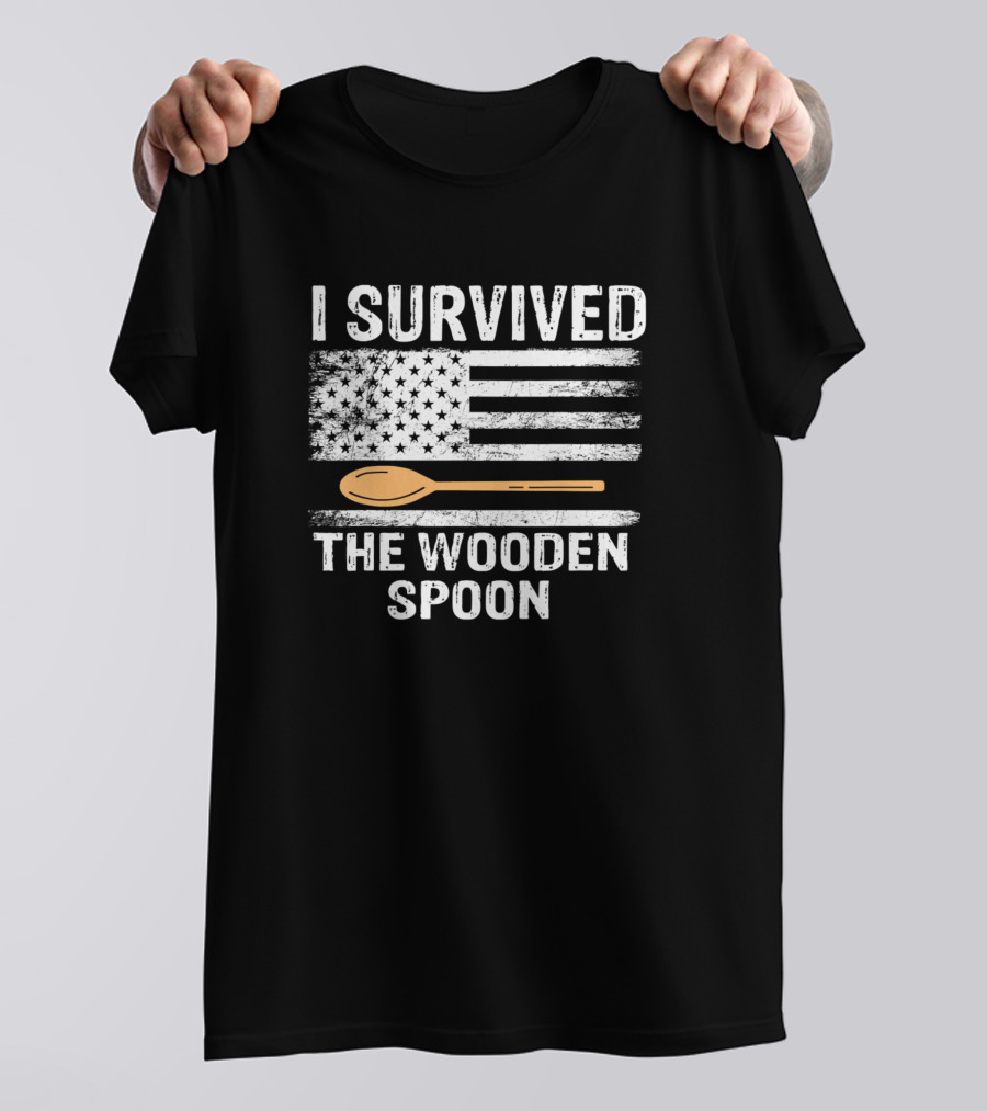 I Survived The Wooden Spoon American Flag T-Shirt