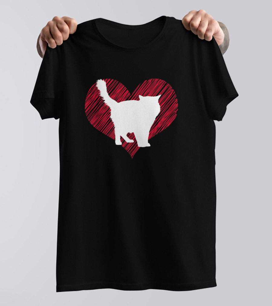 Ragdoll Cat Lover Heart Silhouette Birthday Owner T-Shirt