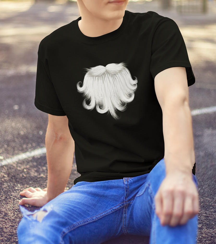 Santa Beard White Curly Festive T-Shirt
