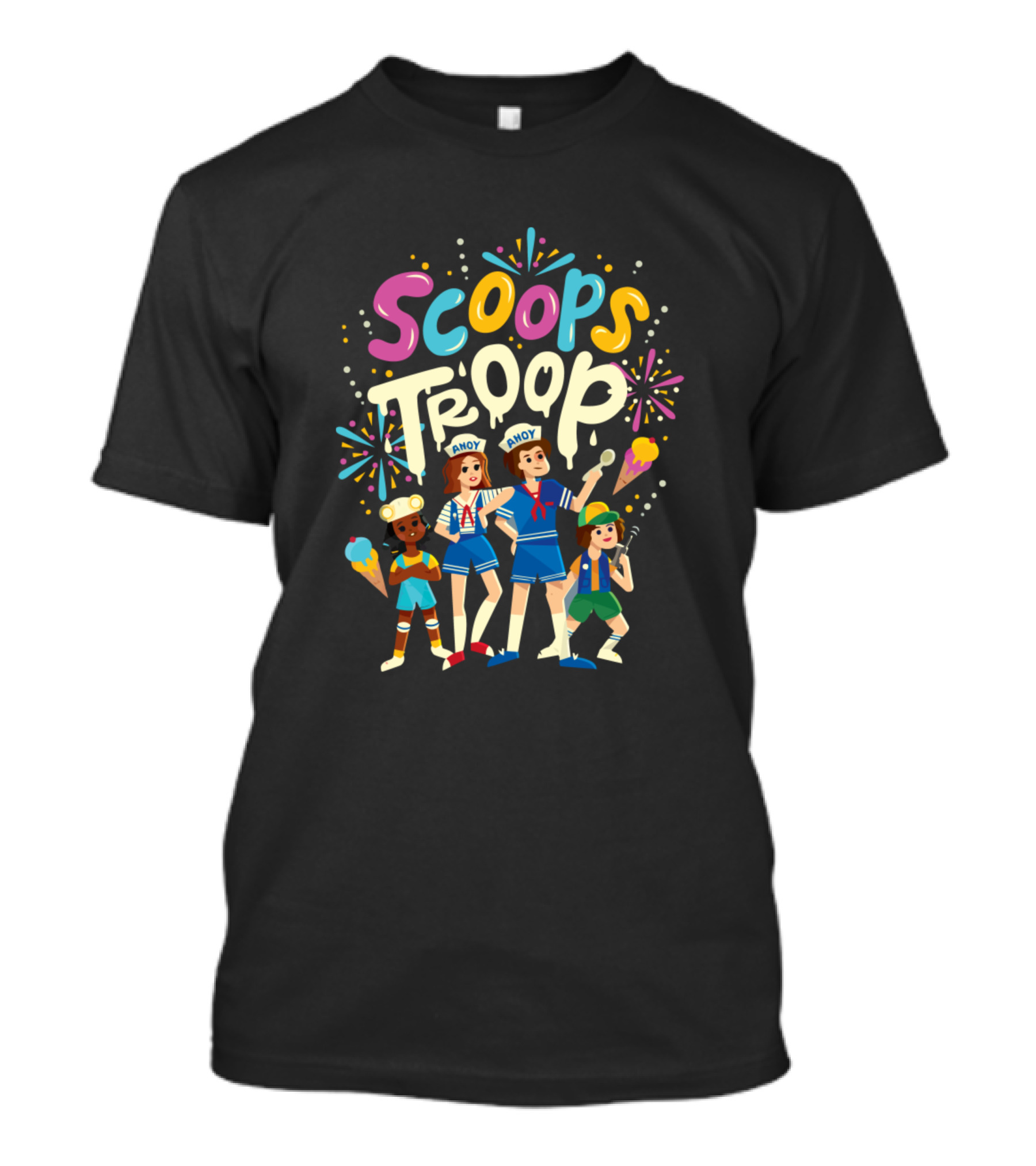 Scoops Troop Ahoy Ice Cream Adventure With Team Fireworks T-Shirt