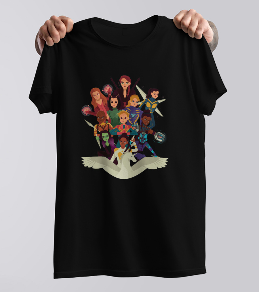 Marvel Women Avengers Assembling Together United In She Got Help Moment T-Shirt