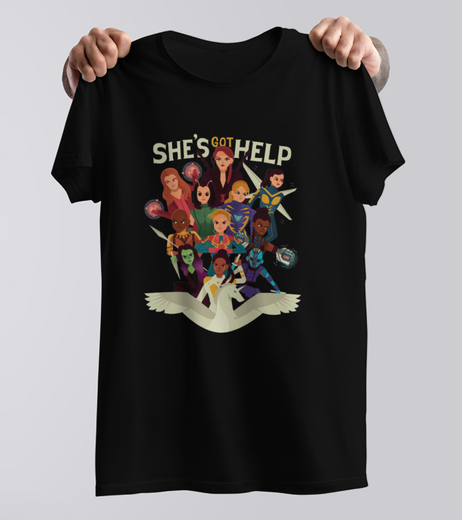 She's Got Help Marvel Avengers Heroine Team T-Shirt