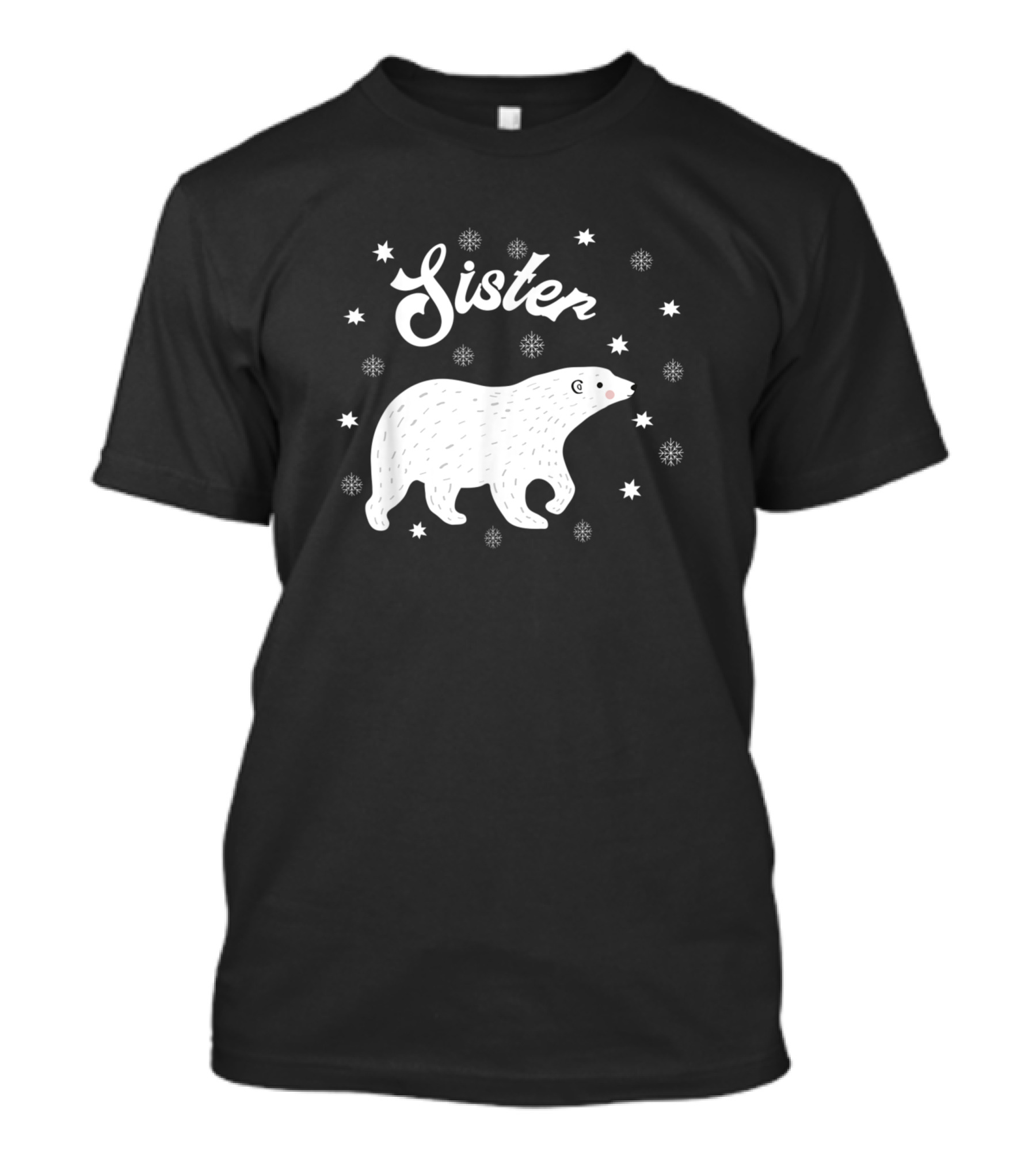 Sister Bear Family Christmas Snowflake Stars Xmas Pyjamas T-Shirt