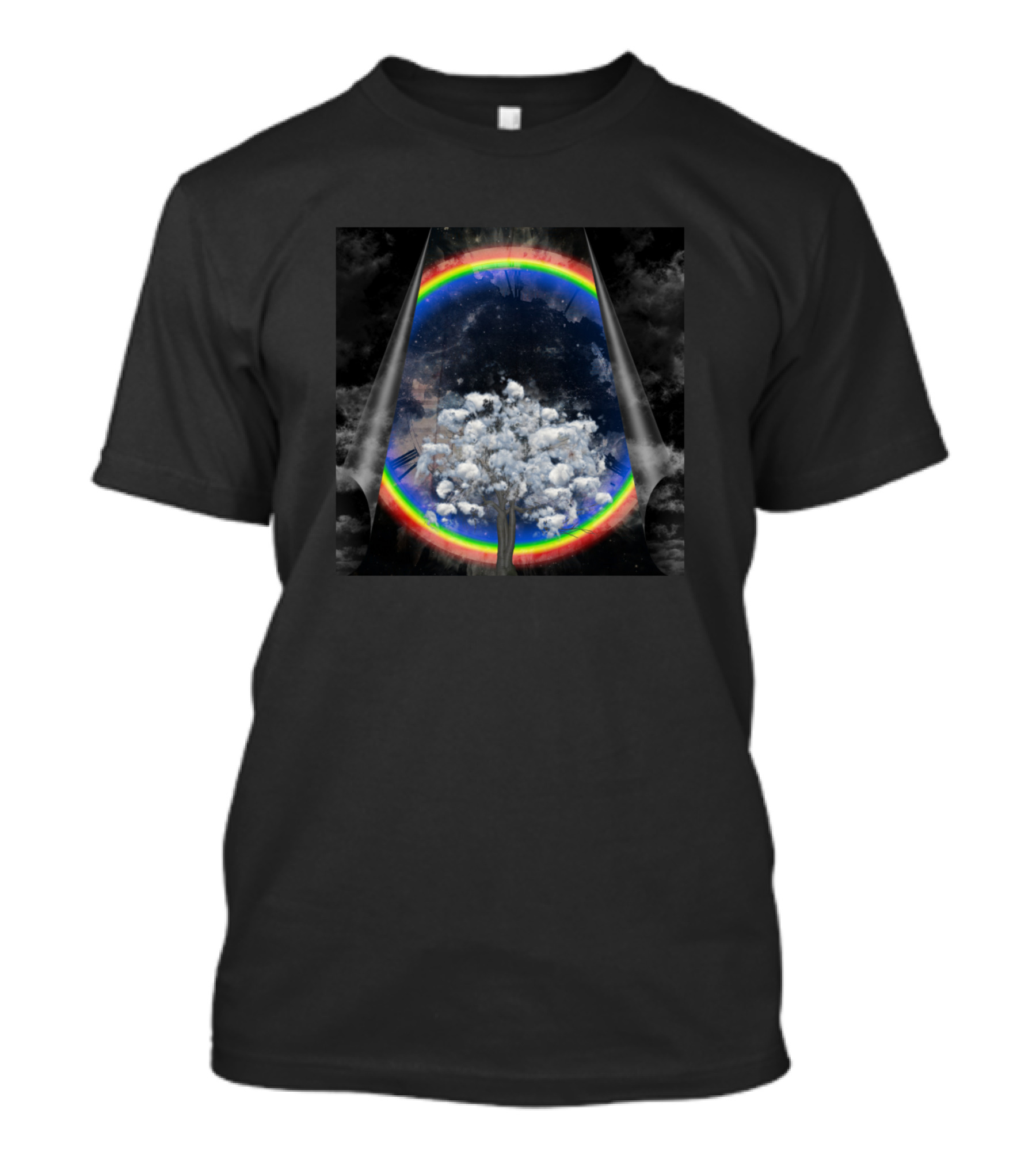 Sky Tree Surreal Rainbow Galaxy Cloudscape T-Shirt