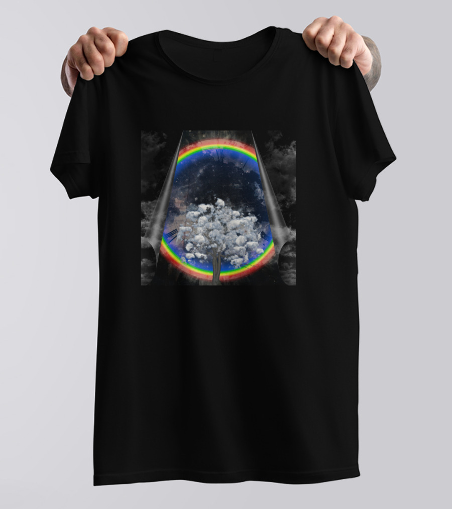 Sky Tree Surreal Rainbow Galaxy Cloudscape T-Shirt