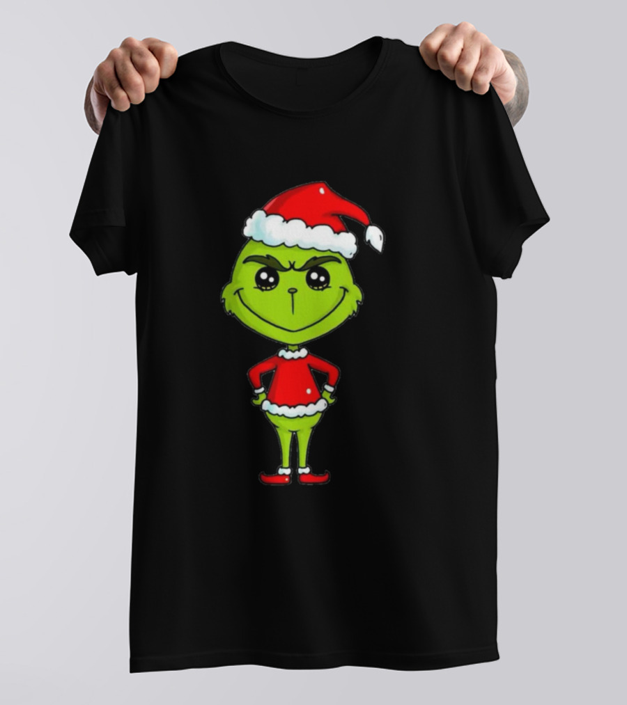 Grinch Christmas Santa Hat Festive T-Shirt