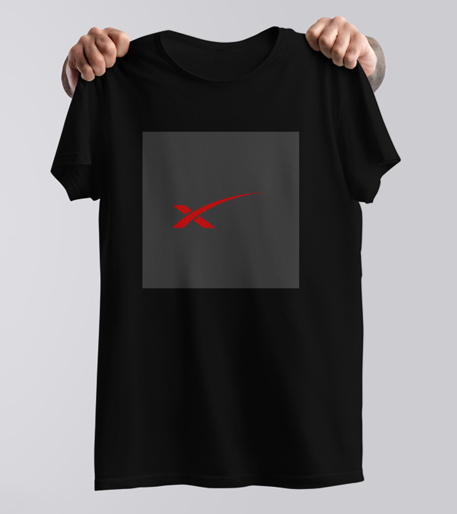 SpaceX Red Logo Carbon Fiber Background T-Shirt