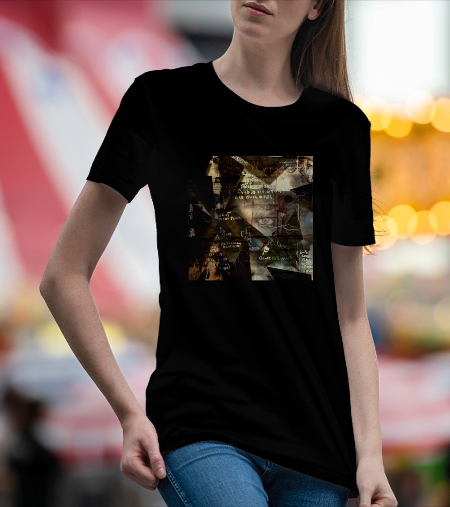 Surreal Dreams Numerals And Partial Faces In Abstract Collage T-Shirt