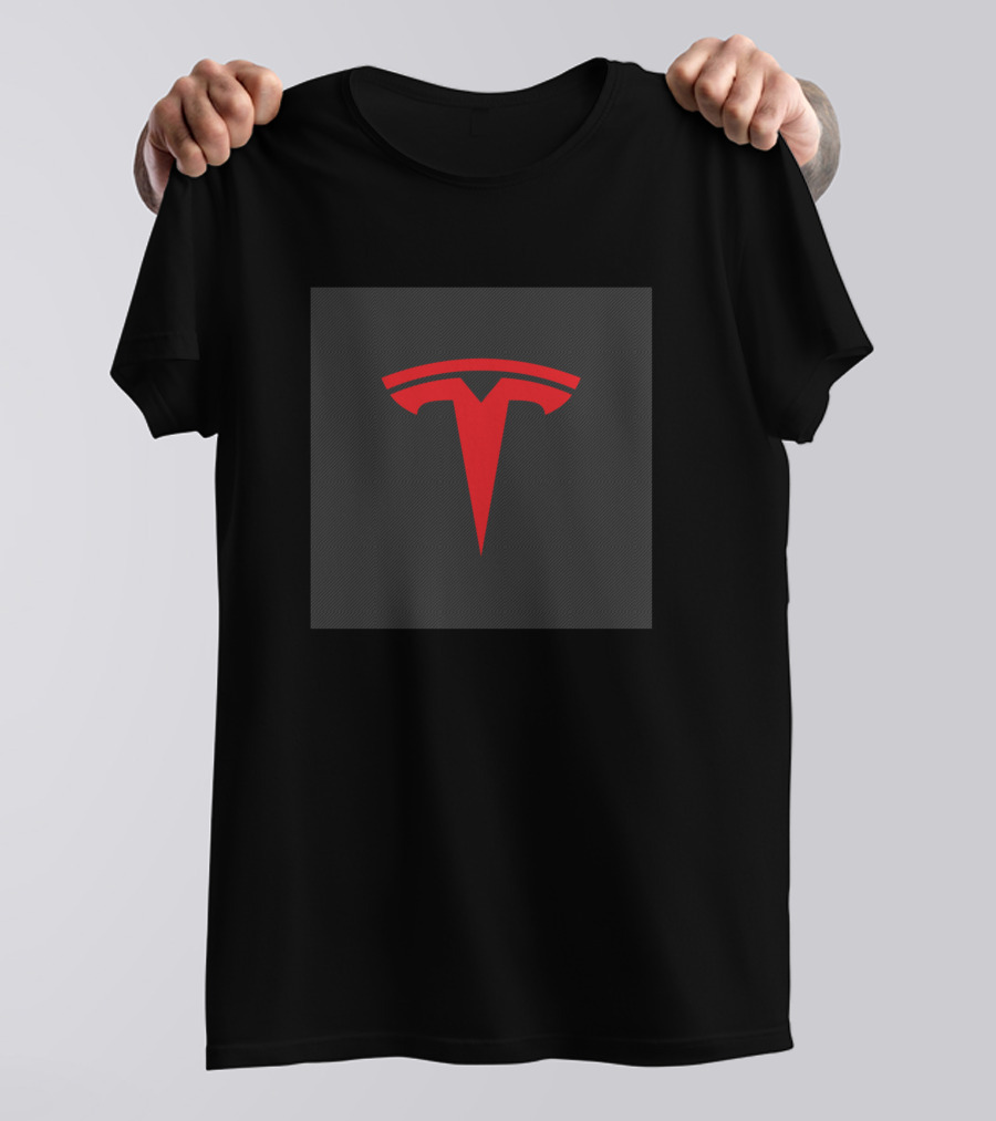 Tesla Carbon Fiber Red Emblem T-Shirt