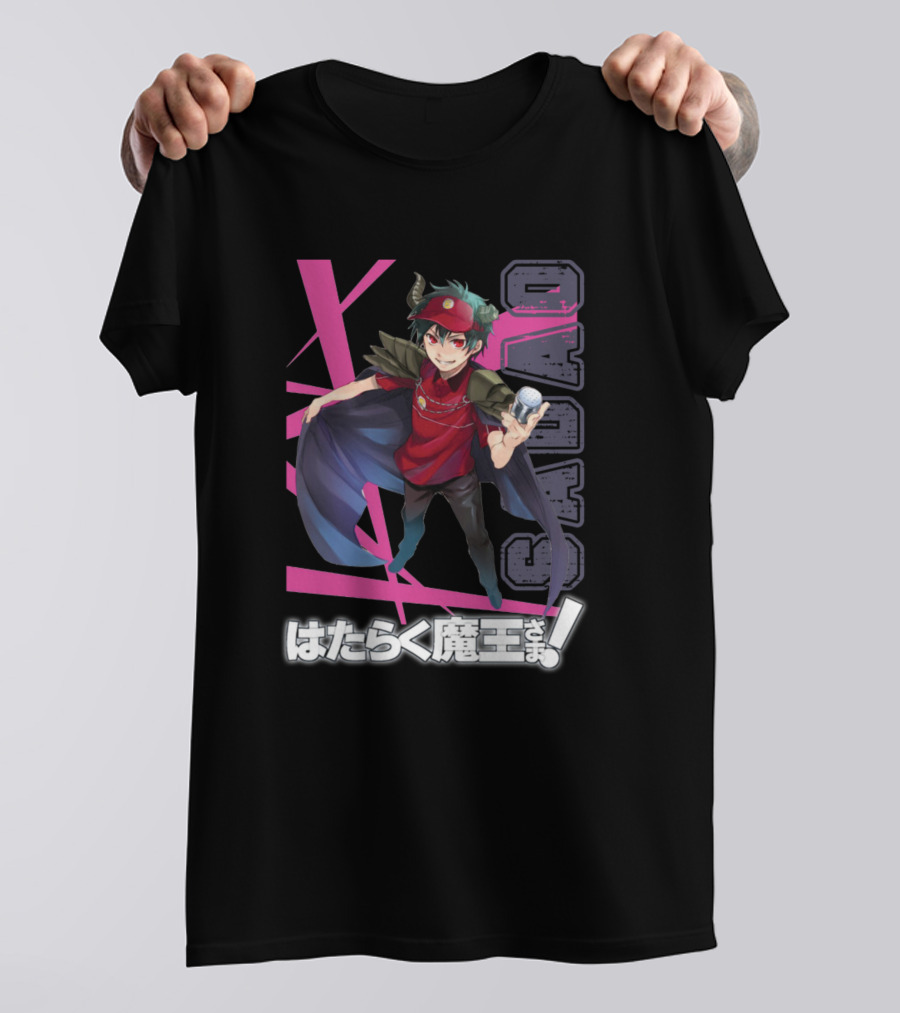 Hataraku Maou-sama The Devil Sadao Maou Anime Character Design Japan T-Shirt