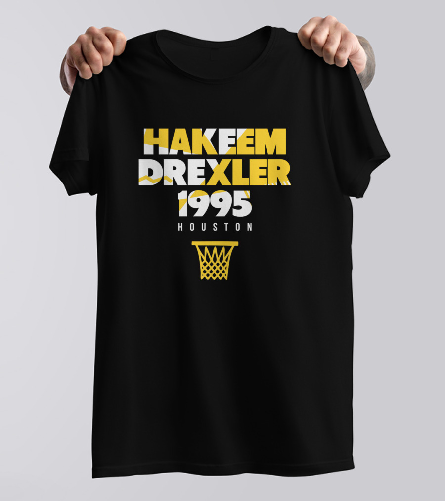 Hakeem Drexler Houston 1995 Basketball Nostalgia T-Shirt