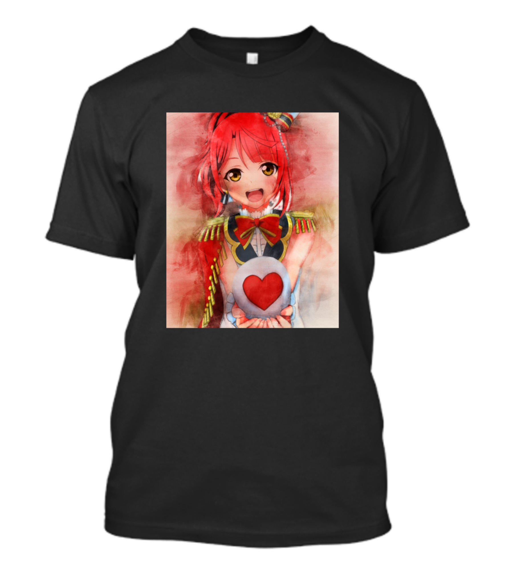 Uehara Ayumu Anime Girl Red Heart Watercolor T-Shirt