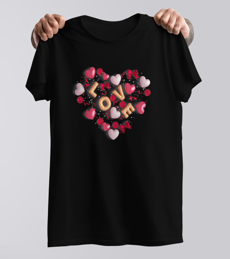 Love Heart Valentine Word T-Shirt