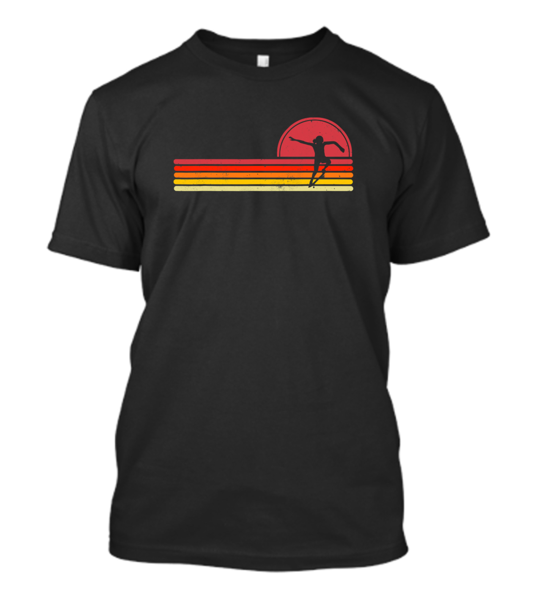 Vintage Retro Skater Girl Skateboarding Sunset T-Shirt