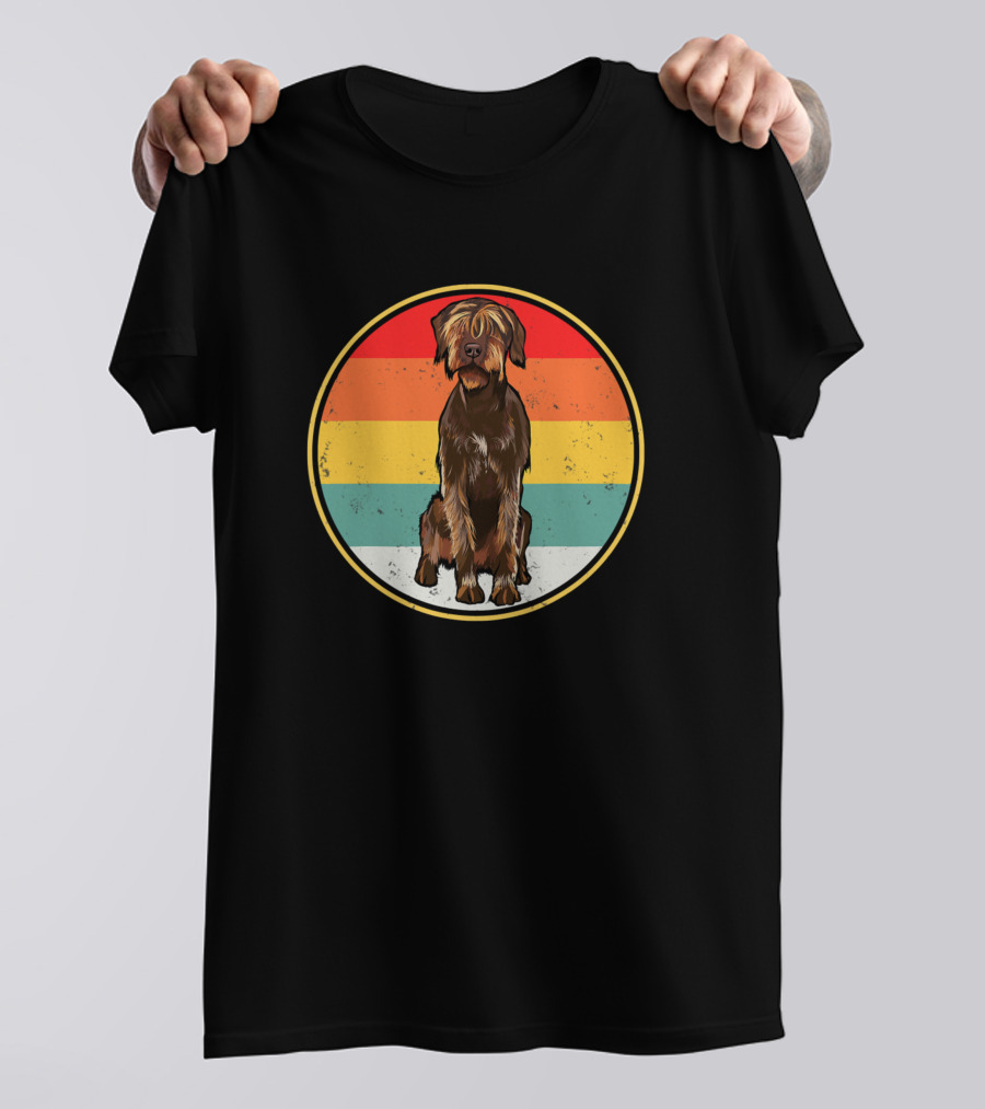 Vintage Retro Sunset Wirehaired Pointing Griffon T-Shirt