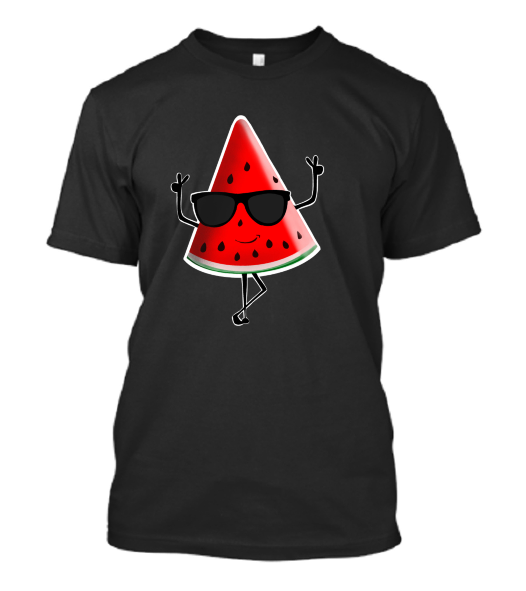 Watermelon Slice Cute Happy Funny Sunglasses T-Shirt