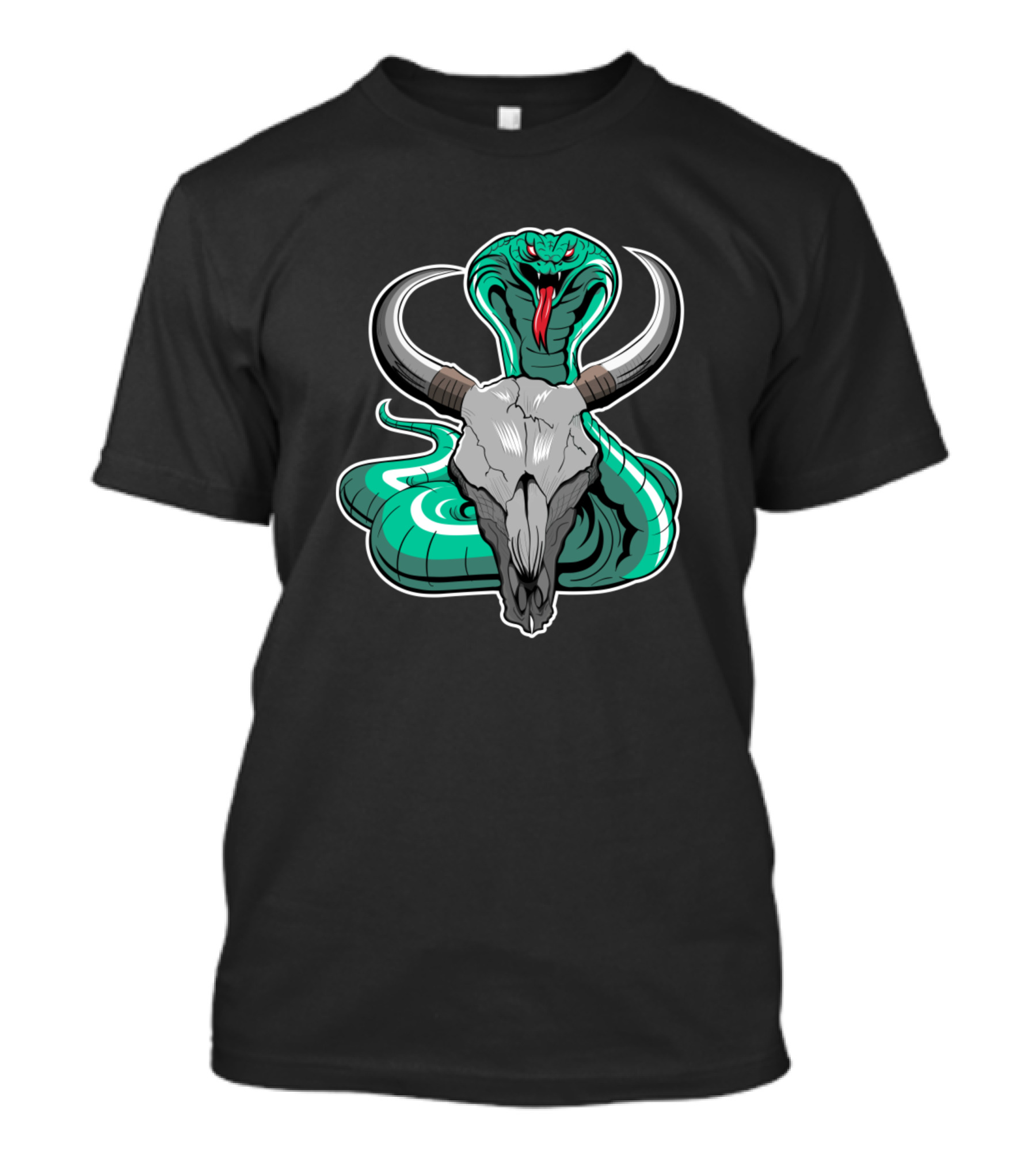 Who The Fook Is That Guy Cobra Skull Horns T-Shirt