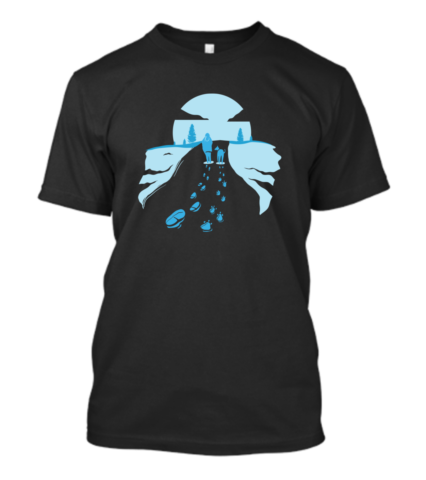 Winter Walks Snowy Landscape Footprints Pathway T-Shirt