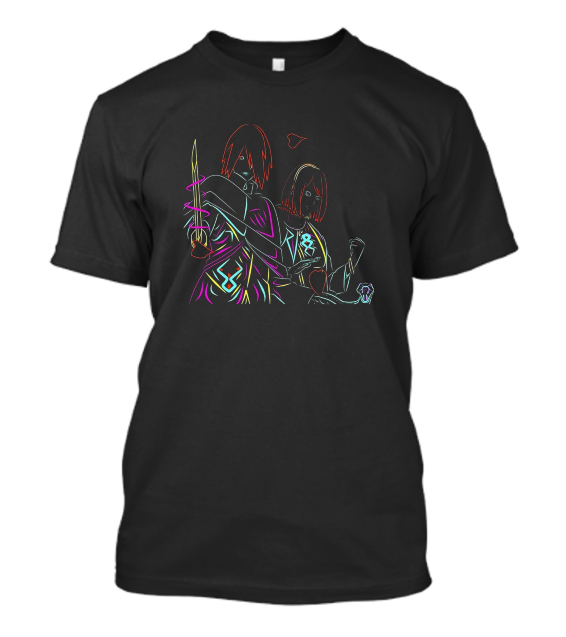 Sasuke Love Sakura Neon Heart T-Shirt