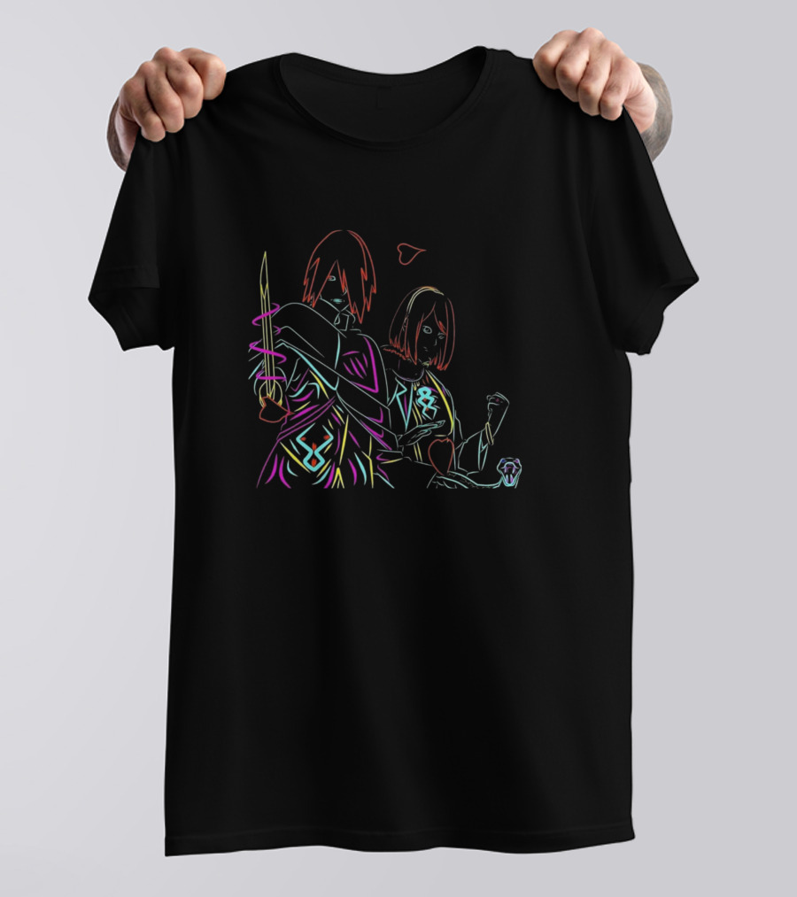 Sasuke Love Sakura Neon Heart T-Shirt