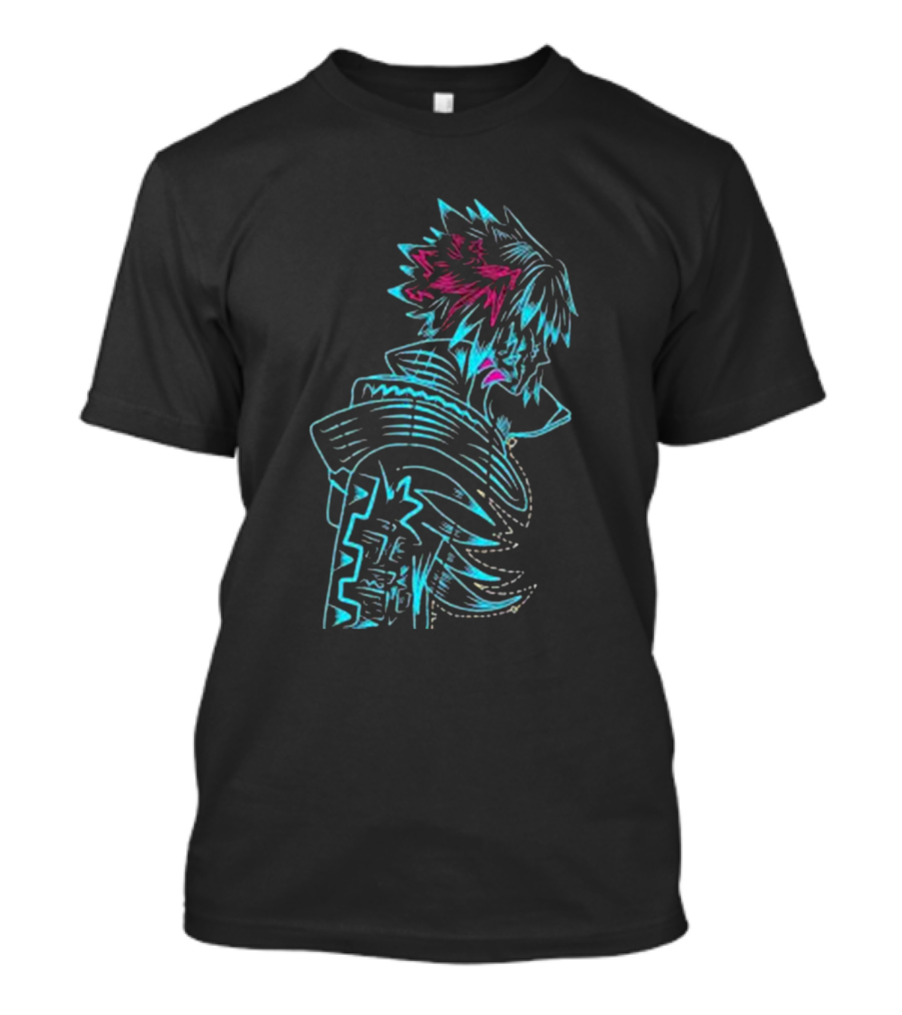 Sasuke Uchiha Neon Cyberpunk Anime Manga T-Shirt