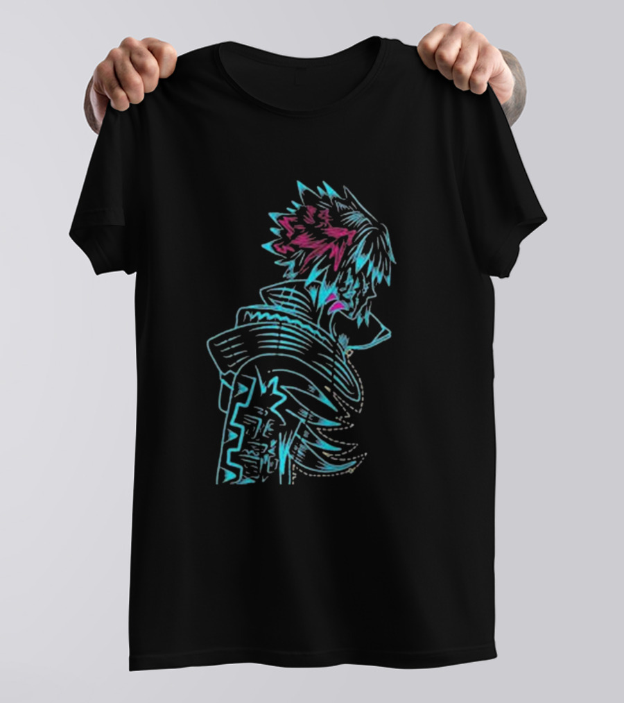 Sasuke Uchiha Neon Cyberpunk Anime Manga T-Shirt