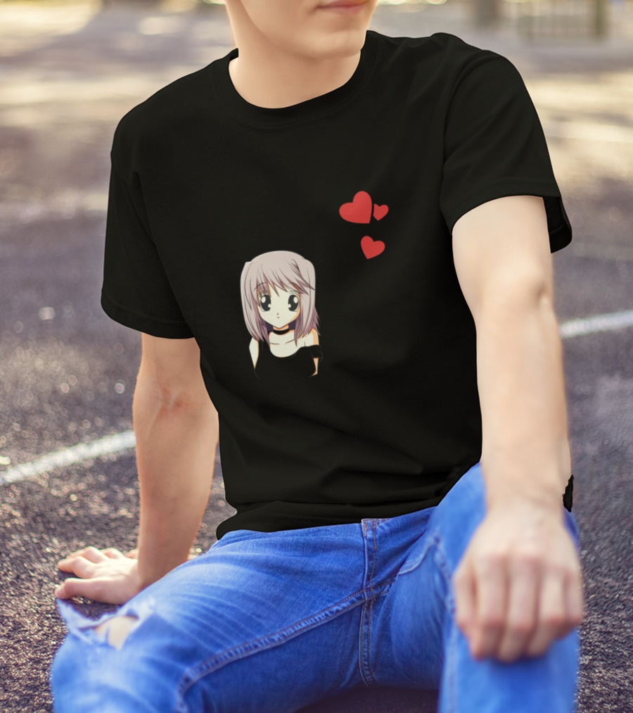 Anime Lover Just A Girl With Hearts And Anime Girl T-Shirt