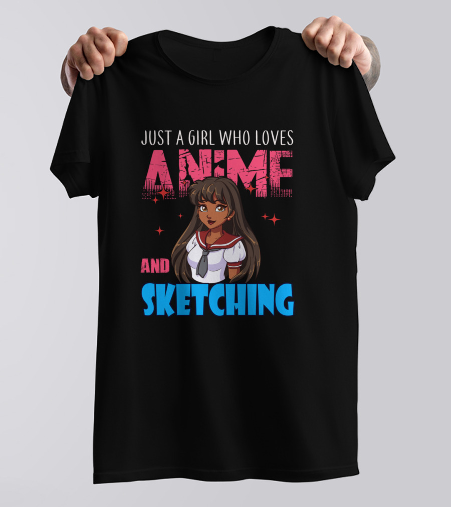 Just A Girl Who Loves Anime And Sketching Anime Lover Girl T-Shirt