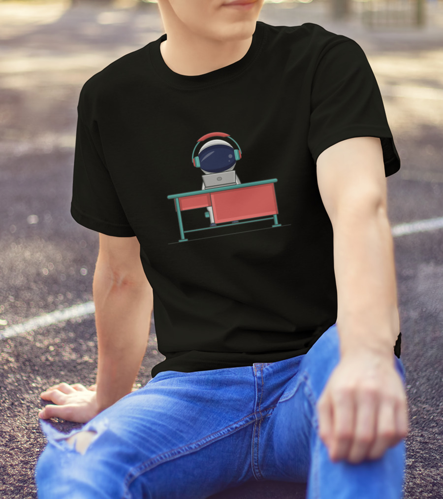 Astro Desk Laptop Headphones T-Shirt