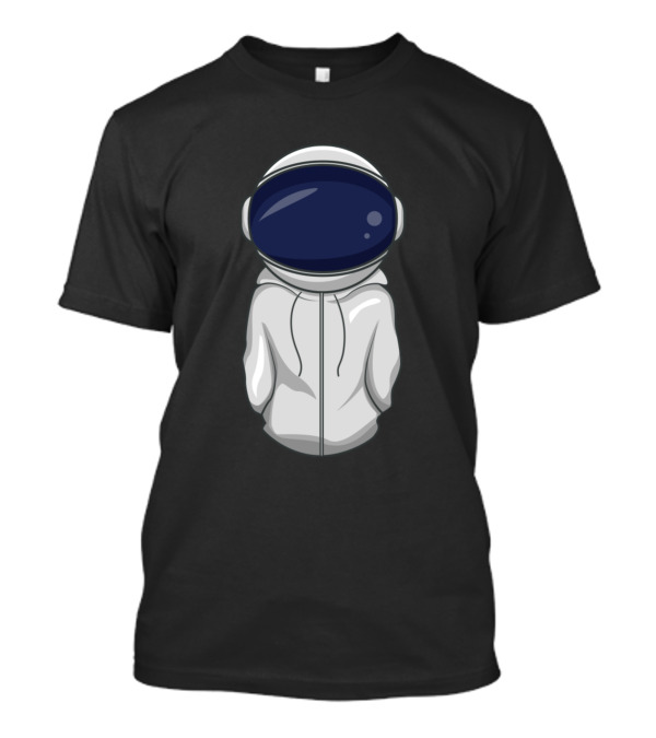 Astronaut In White Hoodie With Space Helmet Back View T-Shirt