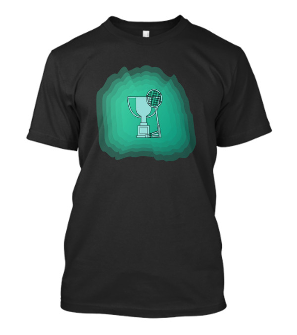 Badminton Champion Trophy With Racket T-Shirt