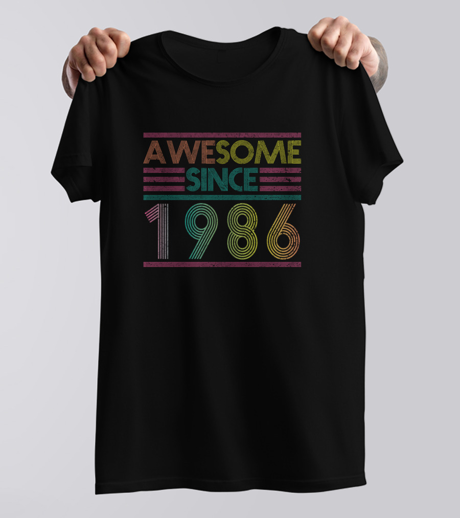 Awesome Since 1986 Retro Vintage Birthday Year T-Shirt