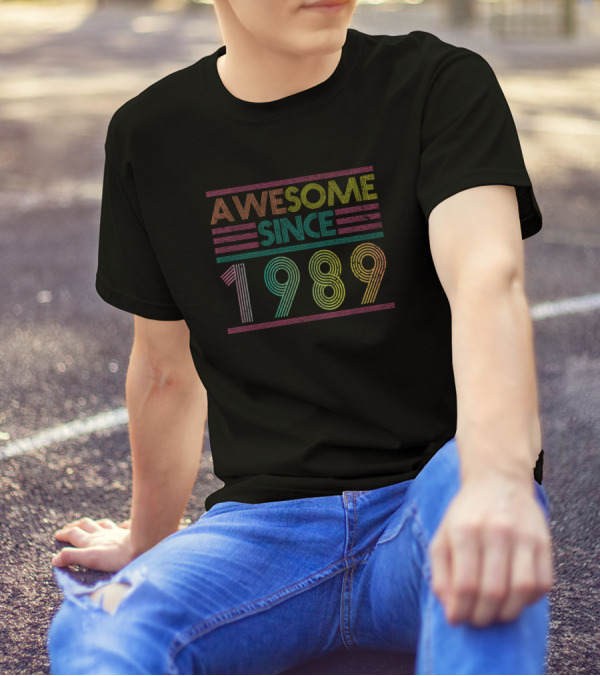 Awesome Since 1989 Best Retro Vintage Birthday Year T-Shirt