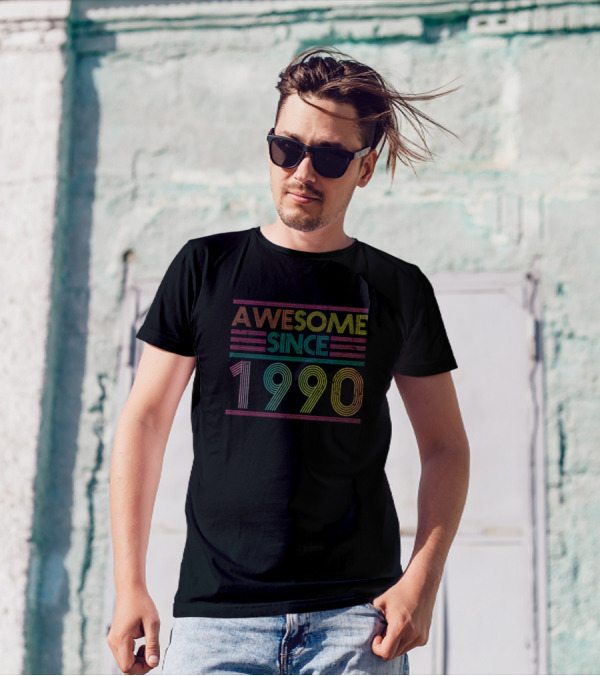 Awesome Since 1990 Best Retro Vintage Birthday Year T-Shirt